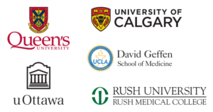 Queen's University, University of Calgary, UCLA, University of Ottawa, Rush University